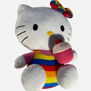NWT Large ty rainbow hello kitty with cupcake 🧁